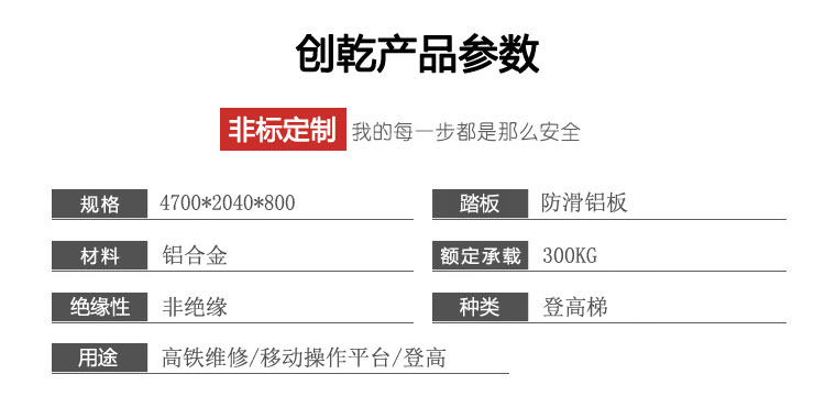 地铁/高铁移动操作平台登高梯